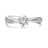 Bague Solitaire <titolo_esteso><span>en argent 925 plaqué or blanc avec zircons blancs</span></titolo_esteso>