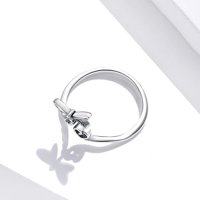 Bague Libellule avec Coeur <titolo_esteso><span>en argent 925 plaqué or blanc ajustable</span></titolo_esteso> - Image 5