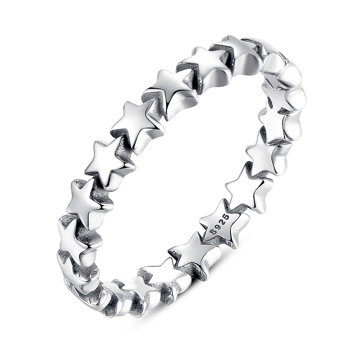 Bague Étoiles <titolo_esteso><span>en argent 925 plaqué or blanc</span></titolo_esteso>