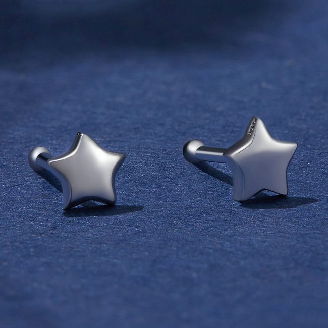 Boucles d'Oreilles Étoiles <titolo_esteso><span>en argent 925 plaqué or blanc</span></titolo_esteso> - Image 3