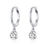 Boucles d'Oreilles Créoles Point Lumineux <titolo_esteso><span>en argent 925 plaqué or blanc avec zircons blancs</span></titolo_esteso>