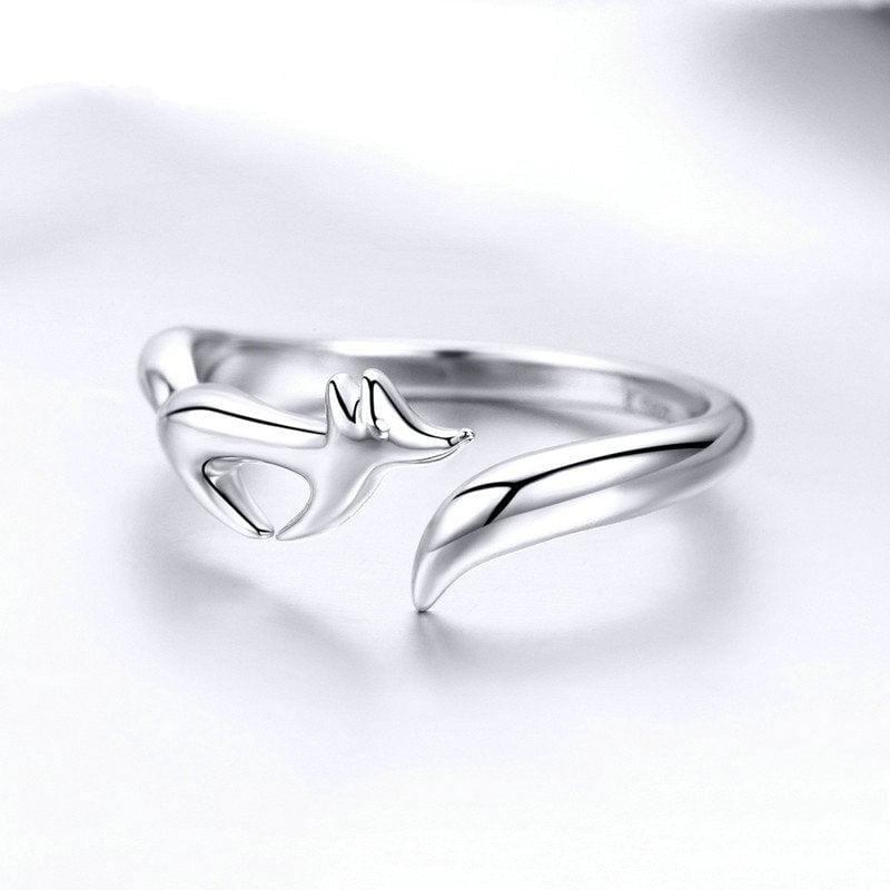 Bague Renard <titolo_esteso><span>en argent 925 plaqué or blanc ajustable</span></titolo_esteso> - Image 5