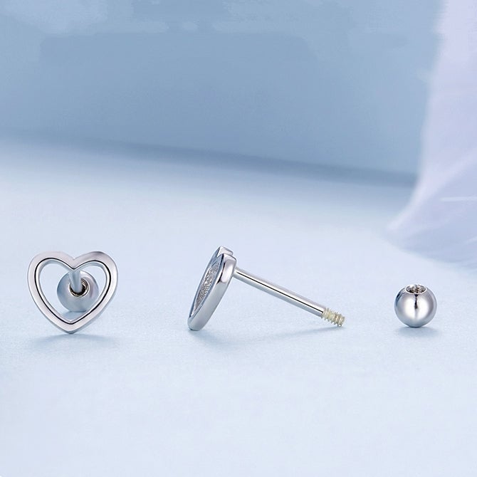 Boucles d'Oreilles Coeurs <titolo_esteso><span>en argent 925 plaqué or blanc</span></titolo_esteso> - Image 5