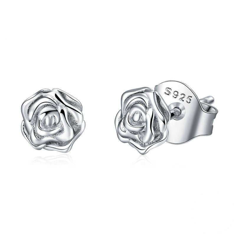 Boucles d'Oreilles Roses <titolo_esteso><span>en argent 925 plaqué or blanc</span></titolo_esteso>