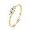 Bague Trilogie <titolo_esteso><span>en argent 925 plaqué or jaune avec zircons blancs</span></titolo_esteso>