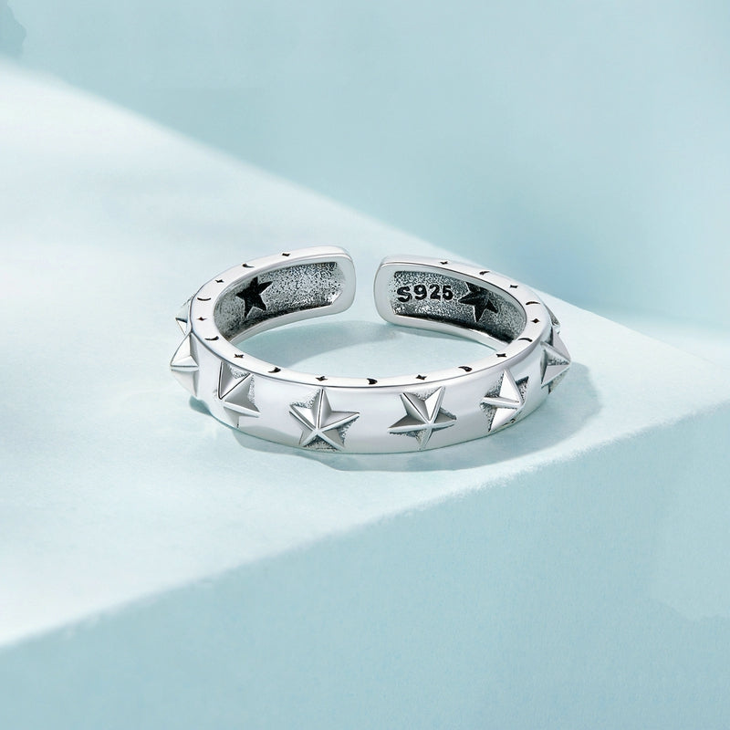 Bague Étoiles <titolo_esteso><span>en argent 925 plaqué or blanc ajustable</span></titolo_esteso> - Image 4