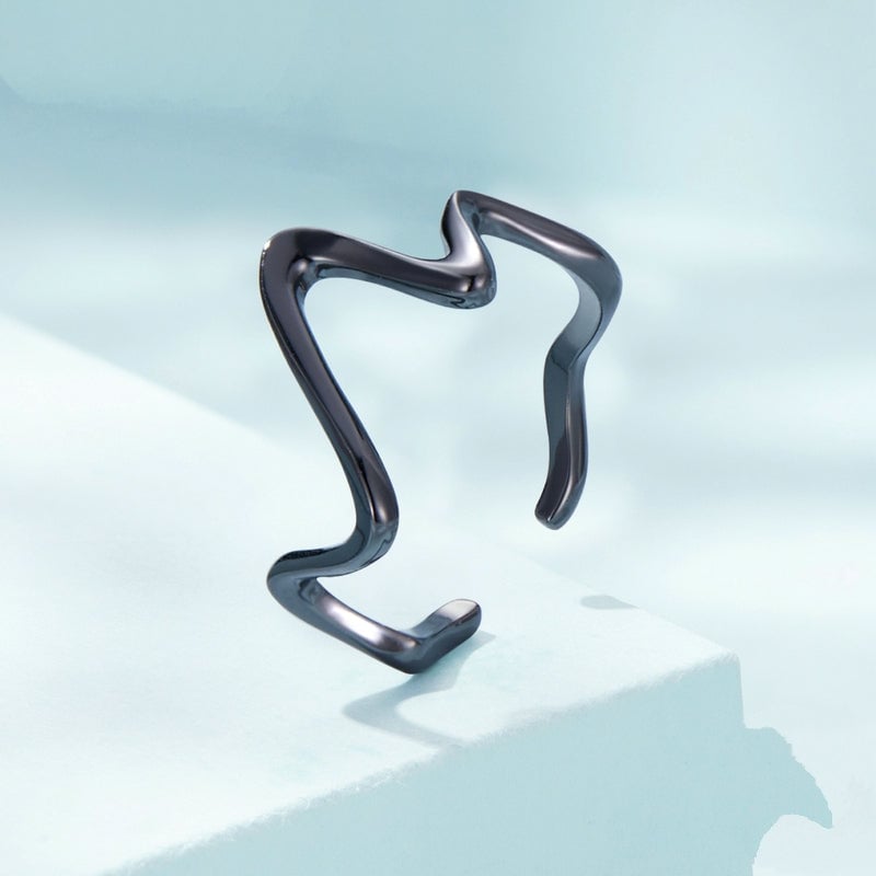 Bague Battement de Coeur <titolo_esteso><span>en argent 925 plaqué noir ajustable</span></titolo_esteso> - Image 3