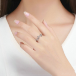 [OOS] Bague Papillons en argent 925 plaqué or blanc ajustable avec zircons blancs - Photo 2