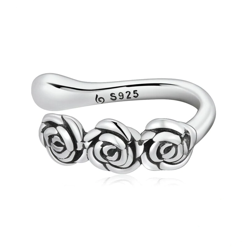 Bague d'Oreilles Roses <titolo_esteso><span>en argent 925 plaqué or blanc</span></titolo_esteso>