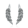 Boucles d'Oreilles Plumes <titolo_esteso><span>en argent 925 plaqué or blanc avec zircons blancs</span></titolo_esteso>