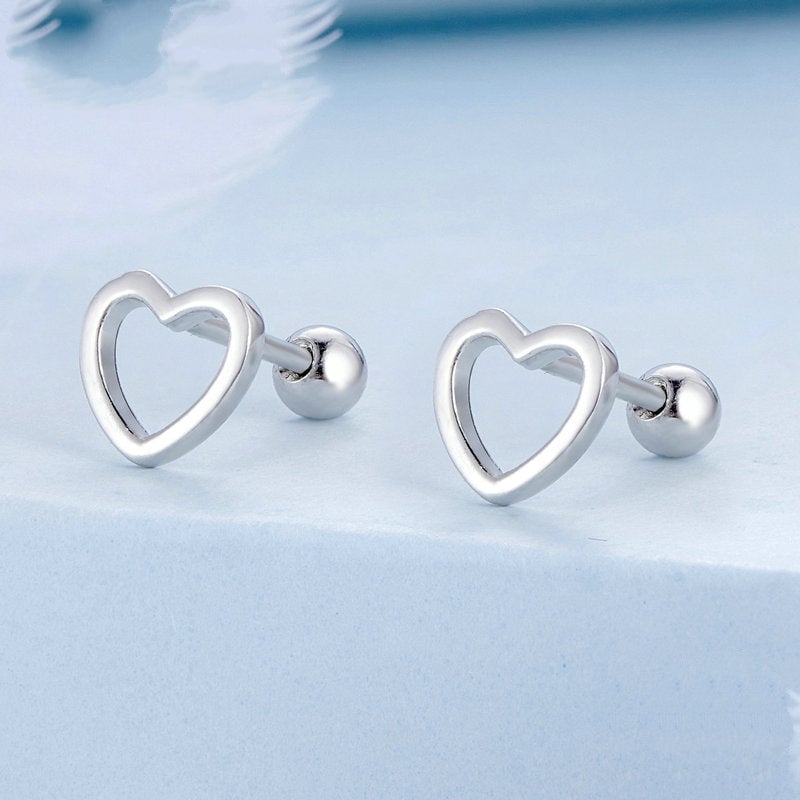 Boucles d'Oreilles Coeurs <titolo_esteso><span>en argent 925 plaqué or blanc</span></titolo_esteso> - Image 3