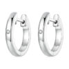 Boucles d'Oreilles Petit Créoles Lisses <titolo_esteso><span>en argent 925 plaqué or blanc avec zircons blancs</span></titolo_esteso>