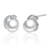 Boucles d'Oreilles Perles <titolo_esteso><span>en argent 925 plaqué or blanc avec zircons blancs</span></titolo_esteso>