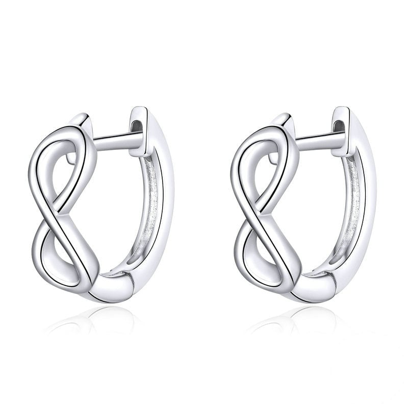 Boucles d’Oreilles Créoles Infini <titolo_esteso><span>en argent 925 plaqué or blanc</span></titolo_esteso>
