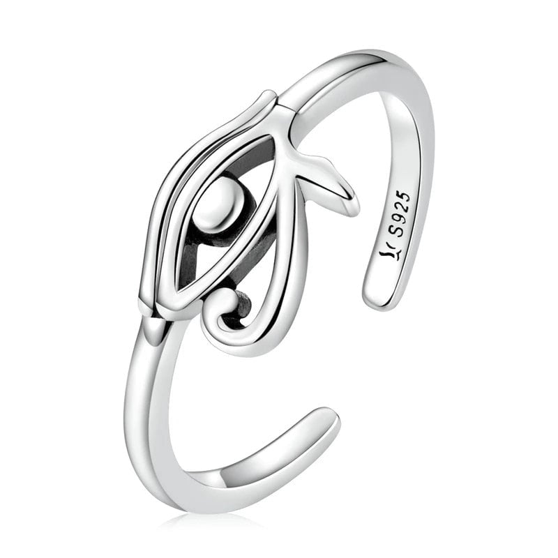 Bague Oeil d'Horus <titolo_esteso><span>en argent 925 plaqué or blanc ajustable</span></titolo_esteso>