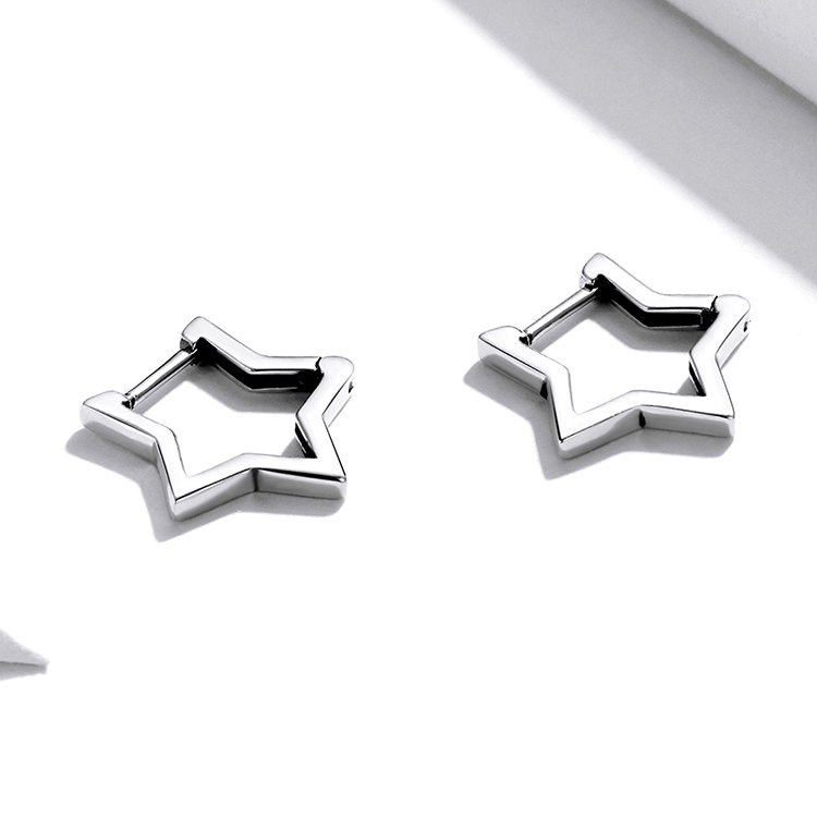 Boucles d'Oreilles Étoiles <titolo_esteso><span>en argent 925 plaqué or blanc</span></titolo_esteso> - Image 3