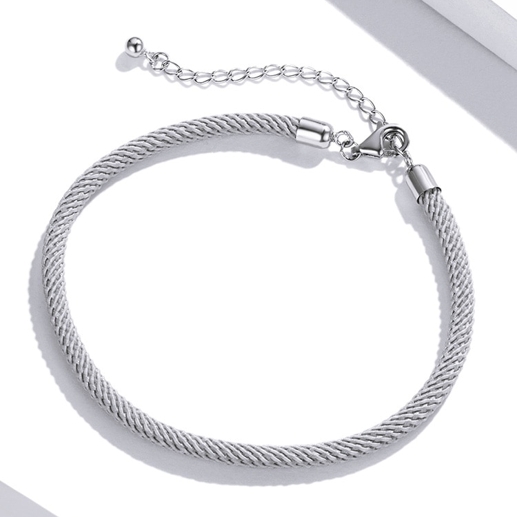 Bracelet Cordon Grise <titolo_esteso><span>de style marin avec fermoir réglable en argent 925</span></titolo_esteso> - Image 3