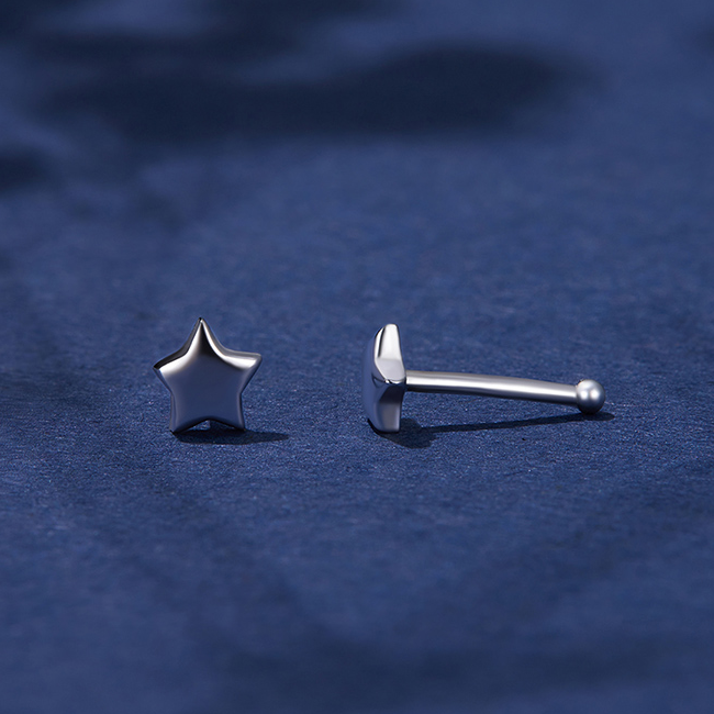 Boucles d'Oreilles Étoiles <titolo_esteso><span>en argent 925 plaqué or blanc</span></titolo_esteso> - Image 4