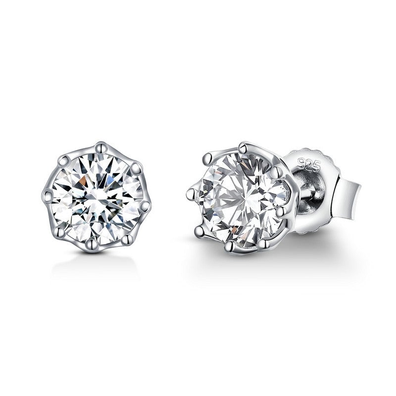 Boucles D'oreilles Point Lumineux <titolo_esteso><span>en argent 925 plaqué or blanc avec zircons blancs</span></titolo_esteso>