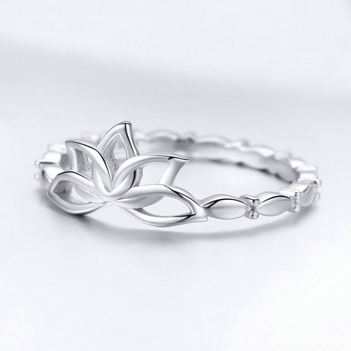 Bague Fleur de Lotus <titolo_esteso><span>en argent 925 plaqué or blanc</span></titolo_esteso> - Image 5
