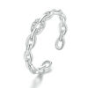 Bague Chaîne <titolo_esteso><span>en argent 925 plaqué or blanc ajustable avec zircons blancs</span></titolo_esteso>