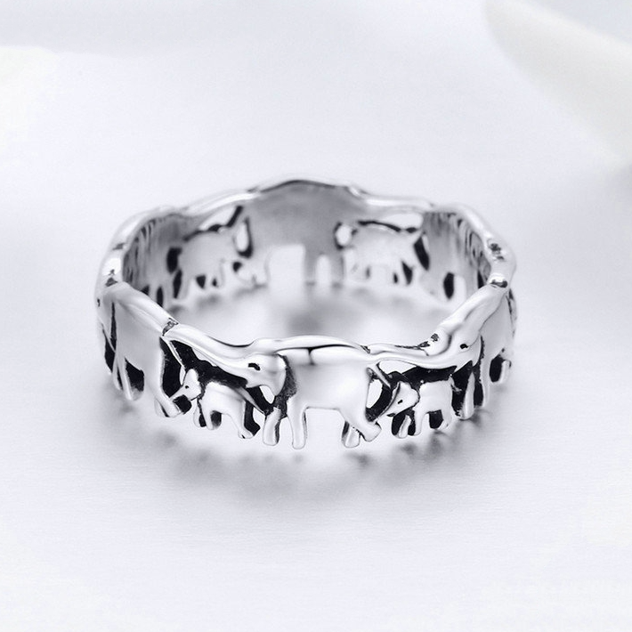 Bague Éléphants <titolo_esteso><span>en argent 925 plaqué or blanc</span></titolo_esteso> - Image 5