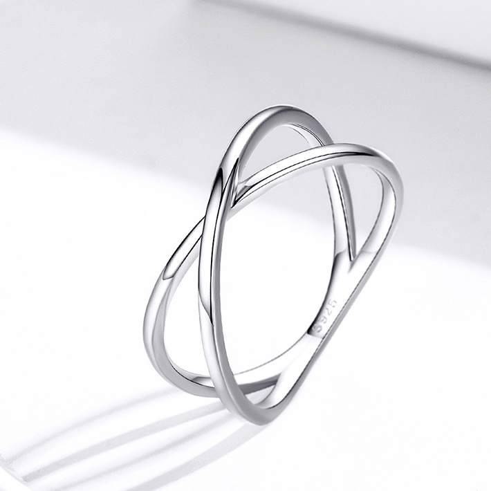 Bague Croisée X <titolo_esteso><span>en argent 925 plaqué or blanc</span></titolo_esteso> - Image 3