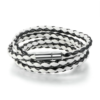 Bracelet en Cuir Blanc et Noir <titolo_esteso><span>avec fermeture magnétique et longueur 60 cm</span></titolo_esteso>