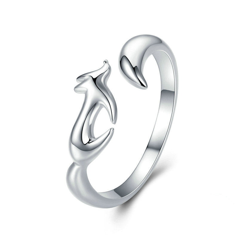 Bague Renard <titolo_esteso><span>en argent 925 plaqué or blanc ajustable</span></titolo_esteso>