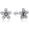 Boucles d'Oreilles Petites Fleurs <titolo_esteso><span>en argent 925 plaqué or blanc avec zircons blancs</span></titolo_esteso>