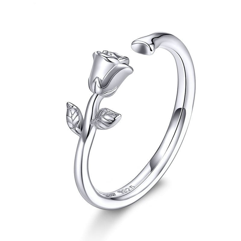 Bague Rose <titolo_esteso><span>en argent 925 plaqué or blanc ajustable</span></titolo_esteso>