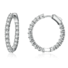 Boucles d’Oreilles Créoles Brillants <titolo_esteso><span>en argent 925 plaqué or blanc avec zircons blancs</span></titolo_esteso>