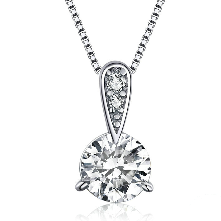 Collier Point Lumineux <titolo_esteso><span>en argent 925 plaqué or blanc ajustable avec zircons blancs</span></titolo_esteso>