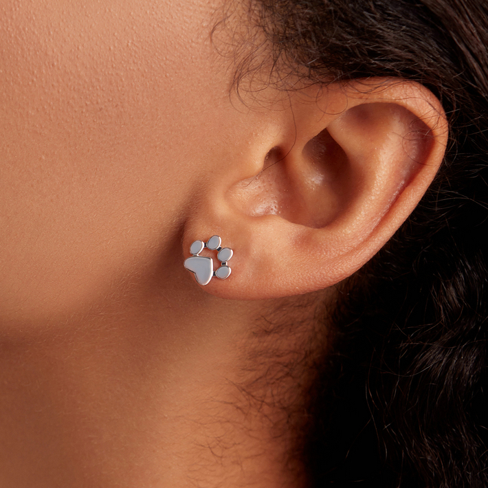Boucles d'Oreilles Pattes <titolo_esteso><span>en argent 925 plaqué or blanc</span></titolo_esteso> - Image 2