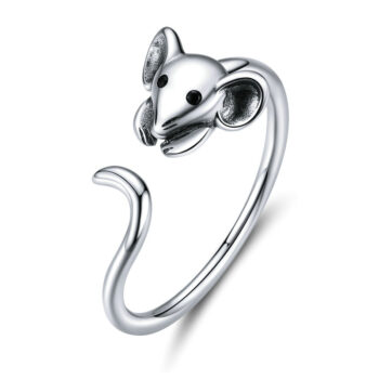 Bague Souris <titolo_esteso><span>en argent 925 plaqué or blanc ajustable</span></titolo_esteso>