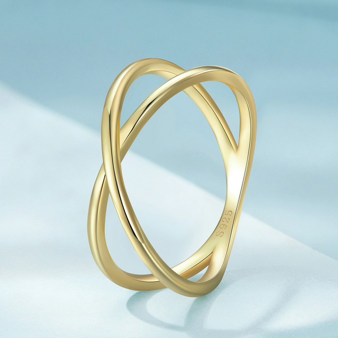 Bague Croisée X <titolo_esteso><span>en argent 925 plaqué or jaune</span></titolo_esteso> - Image 4
