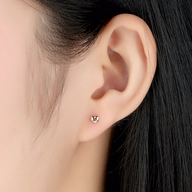 Boucles d'Oreilles Coeurs <titolo_esteso><span>en argent 925 plaqué or rose</span></titolo_esteso> - Image 2