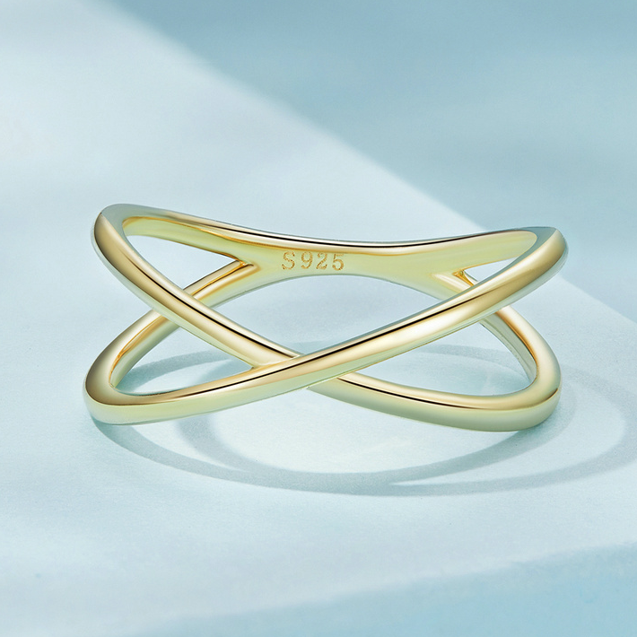 Bague Croisée X <titolo_esteso><span>en argent 925 plaqué or jaune</span></titolo_esteso> - Image 3