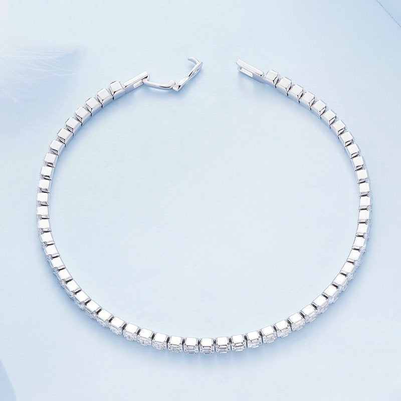 Bracelet Tennis <titolo_esteso><span>en argent 925 plaqué or blanc avec zircons blancs</span></titolo_esteso> - Image 4