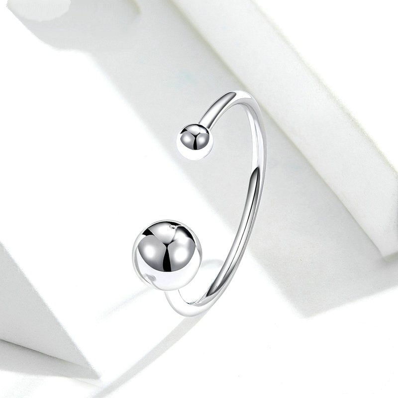 Bague Sphère <titolo_esteso><span>en argent 925 plaqué or blanc ajustable</span></titolo_esteso> - Image 3