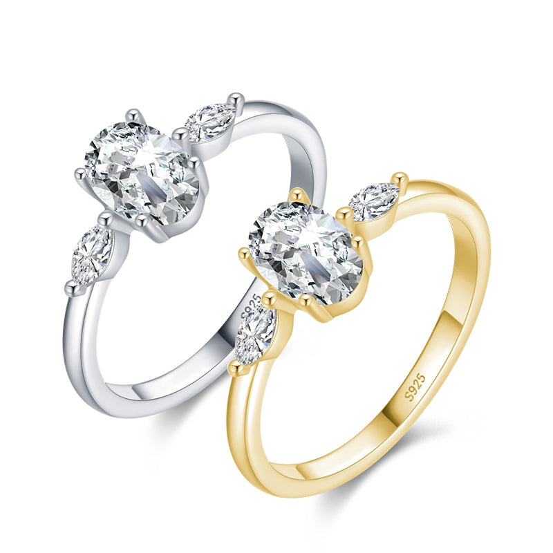 Bague Trilogie <titolo_esteso><span>en argent 925 plaqué or jaune avec zircons blancs</span></titolo_esteso> - Image 3