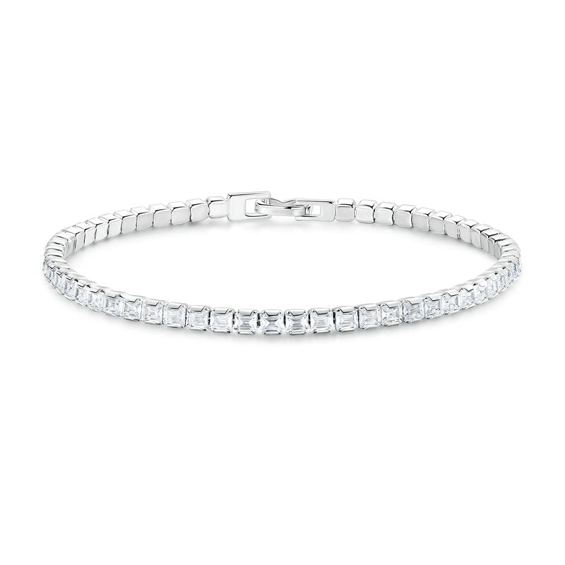 Bracelet Tennis <titolo_esteso><span>en argent 925 plaqué or blanc avec zircons blancs</span></titolo_esteso>