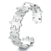 Bague Puzzle <myopt><span>Argent Sterling 925 plaqué or blanc – ajustable</span></myopt>