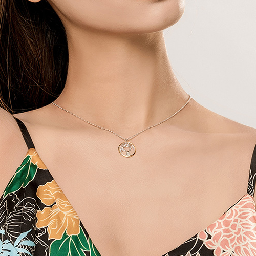Collier Arbre de Vie <myopt><span>Argent Sterling 925 plaqué or blanc et or jaune</span></myopt> - Image 2