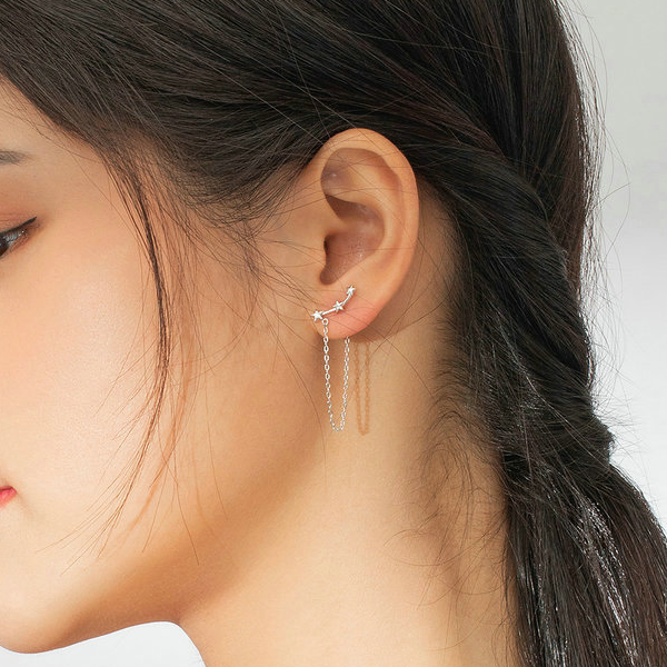 Boucles d'Oreilles Étoiles <titolo_esteso><span>en argent 925 plaqué or blanc</span></titolo_esteso> - Image 2