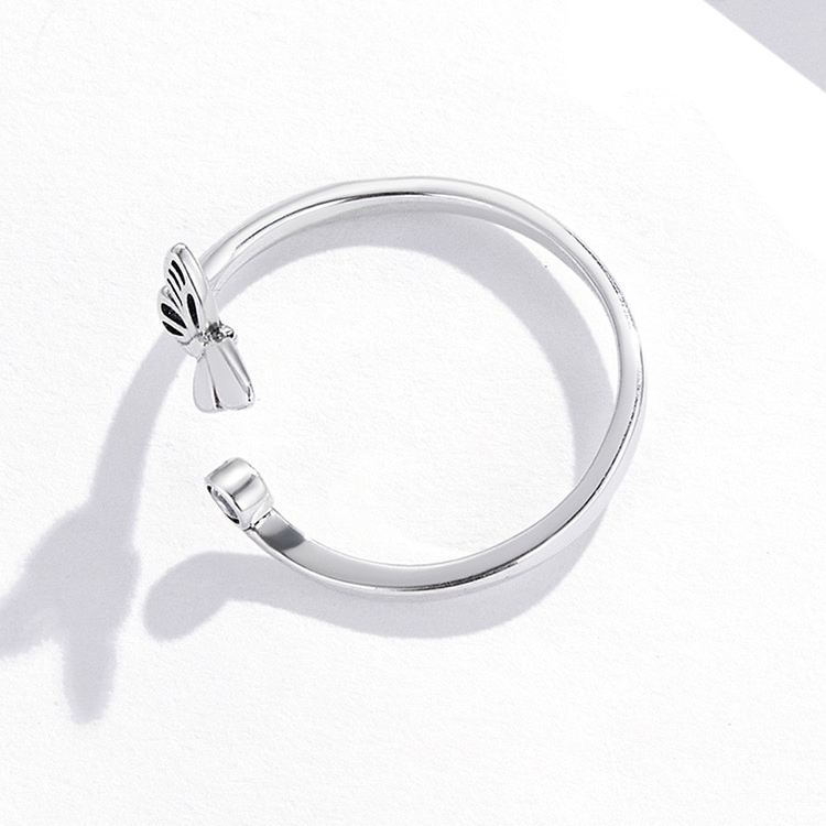 Bague Papillon <titolo_esteso><span>en argent 925 plaqué or blanc ajustable aver zircon blanc</span></titolo_esteso> - Image 5