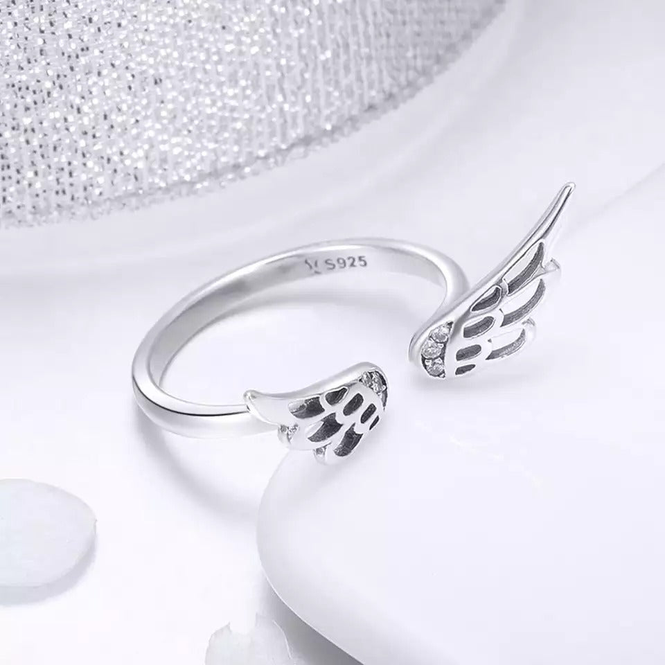 Bague Ailes d'Anges <titolo_esteso><span>en argent 925 plaqué or blanc ajustable</span></titolo_esteso> - Image 4