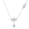 Collier Fleurs de Lotus <titolo_esteso><span>en argent 925 plaqué or blanc ajustable avec zircon blanc</span></titolo_esteso>