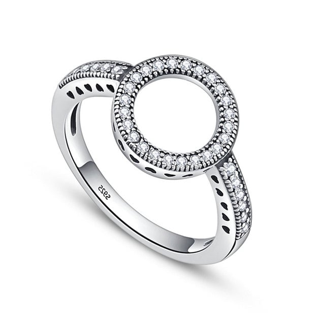 Bague Cercle Lumineux <titolo_esteso><span>en argent 925 plaqué or blanc avec zircons blancs</span></titolo_esteso> - Image 4
