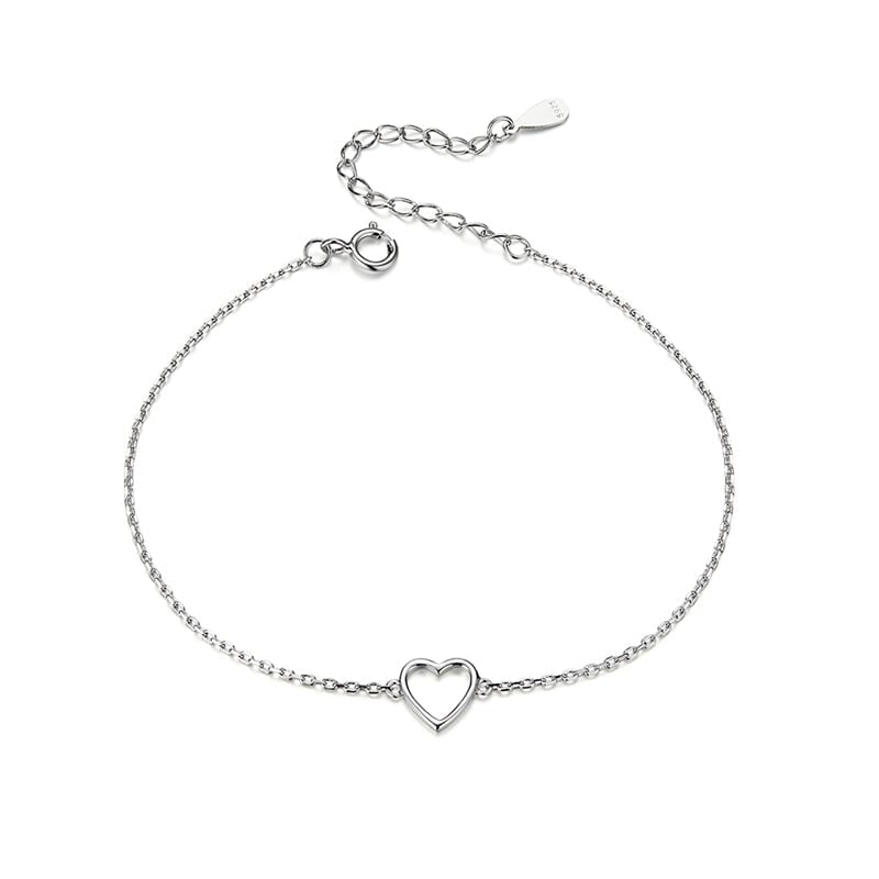 Bracelet Coeur <titolo_esteso><span>en argent 925 plaqué or blanc ajustable</span></titolo_esteso>